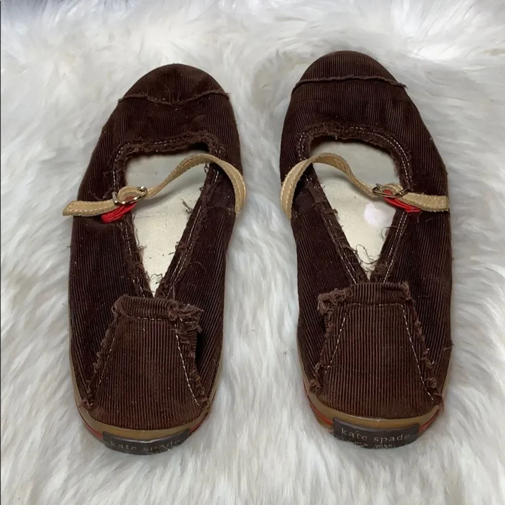 Kate Spade Harlow Brown Corduroy Mary Jane‎ Sz 9.5
